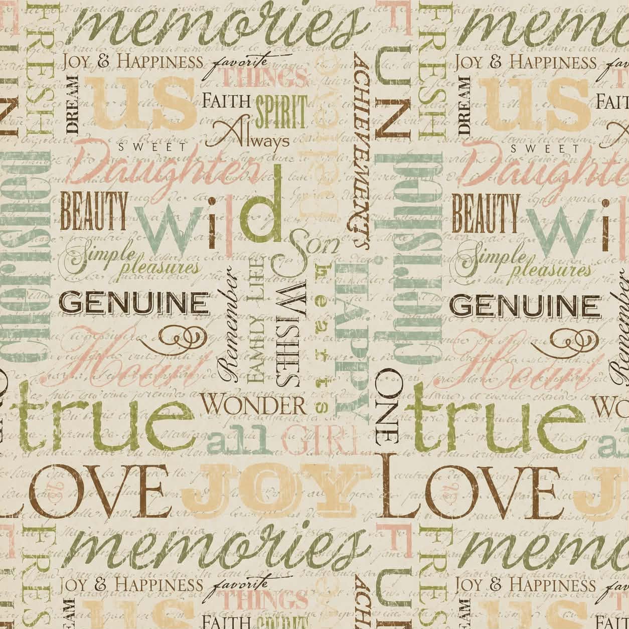 K & Company | Beige Words Flat Paper