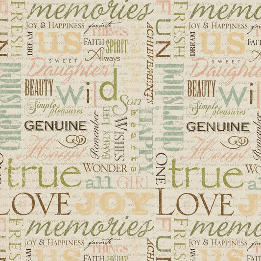K & Company | Beige Words Flat Paper