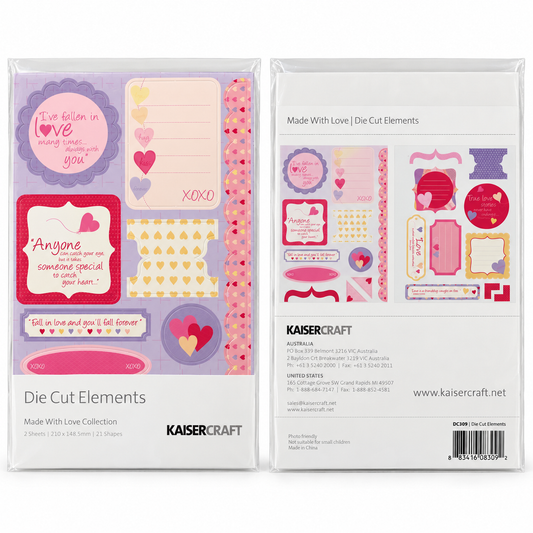 KAISERCRAFT | Made With Love | Die Cut Elements