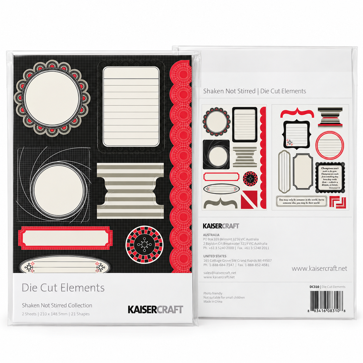 KAISERCRAFT | Shaken Not Stirred | Die Cut Elements
