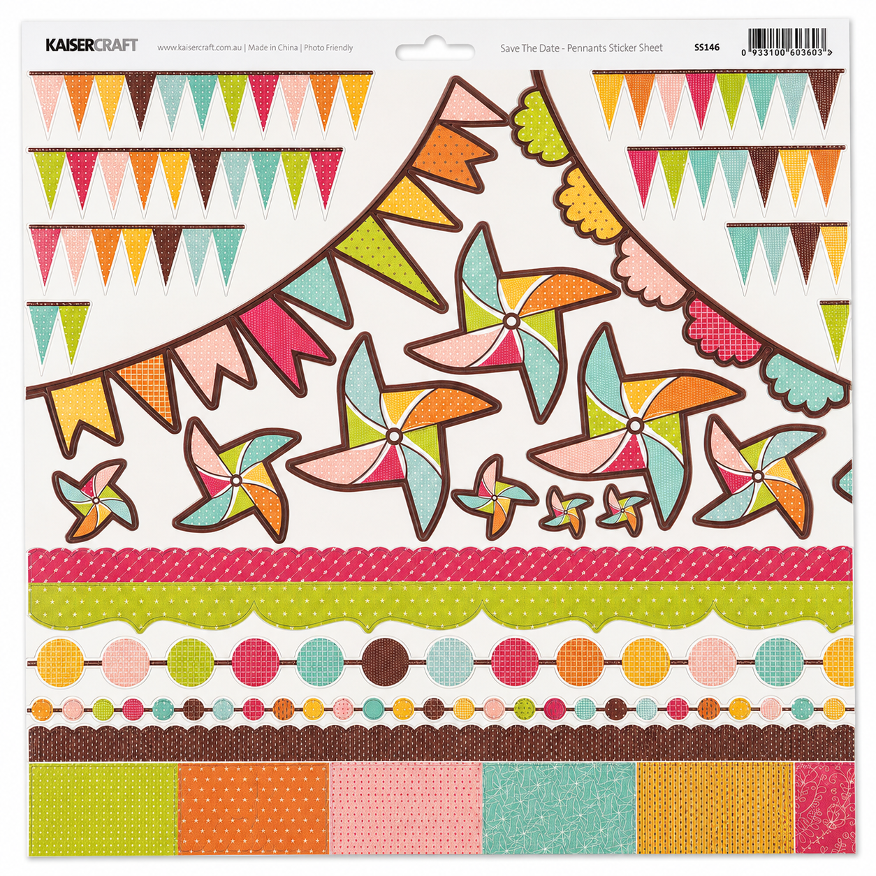 KAISERCARFT | Save The Date | Pennants Sticker Sheet