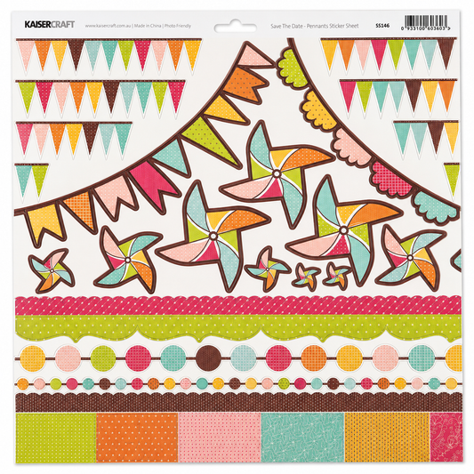 KAISERCARFT | Save The Date | Pennants Sticker Sheet