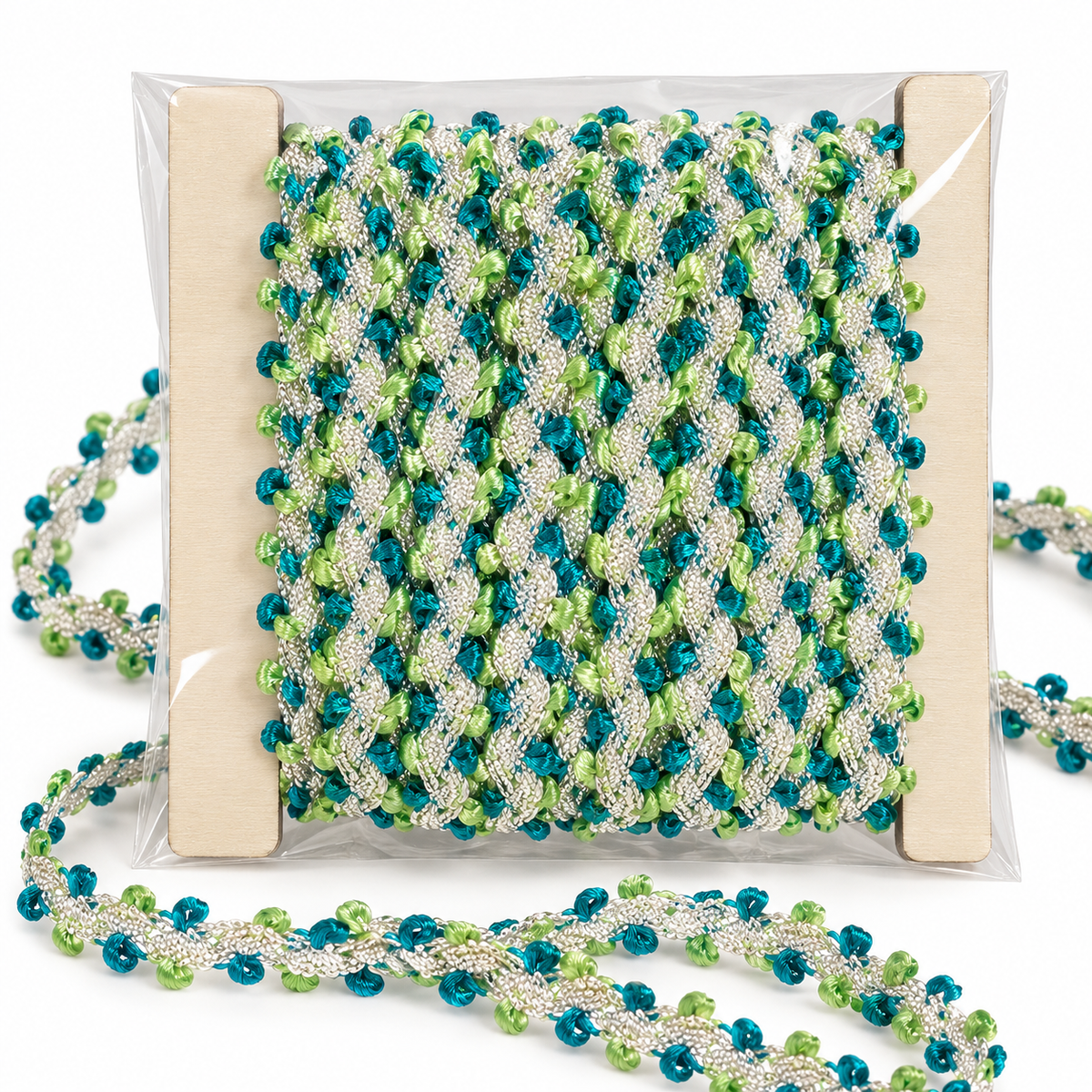 Braid Trim | Teal, Green & Cream