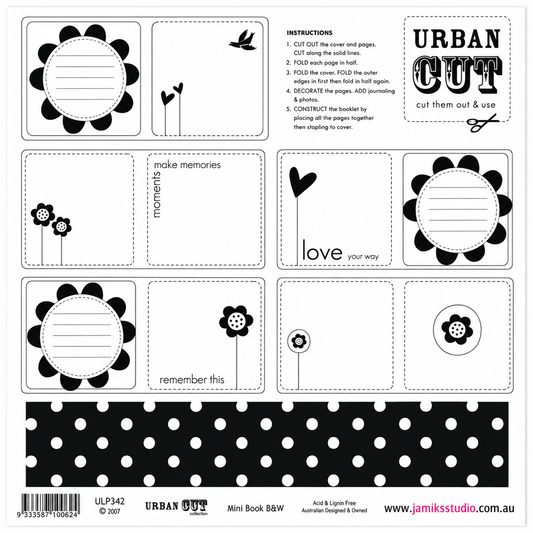Urban Lily | Cut Collection | Mini Book B&W