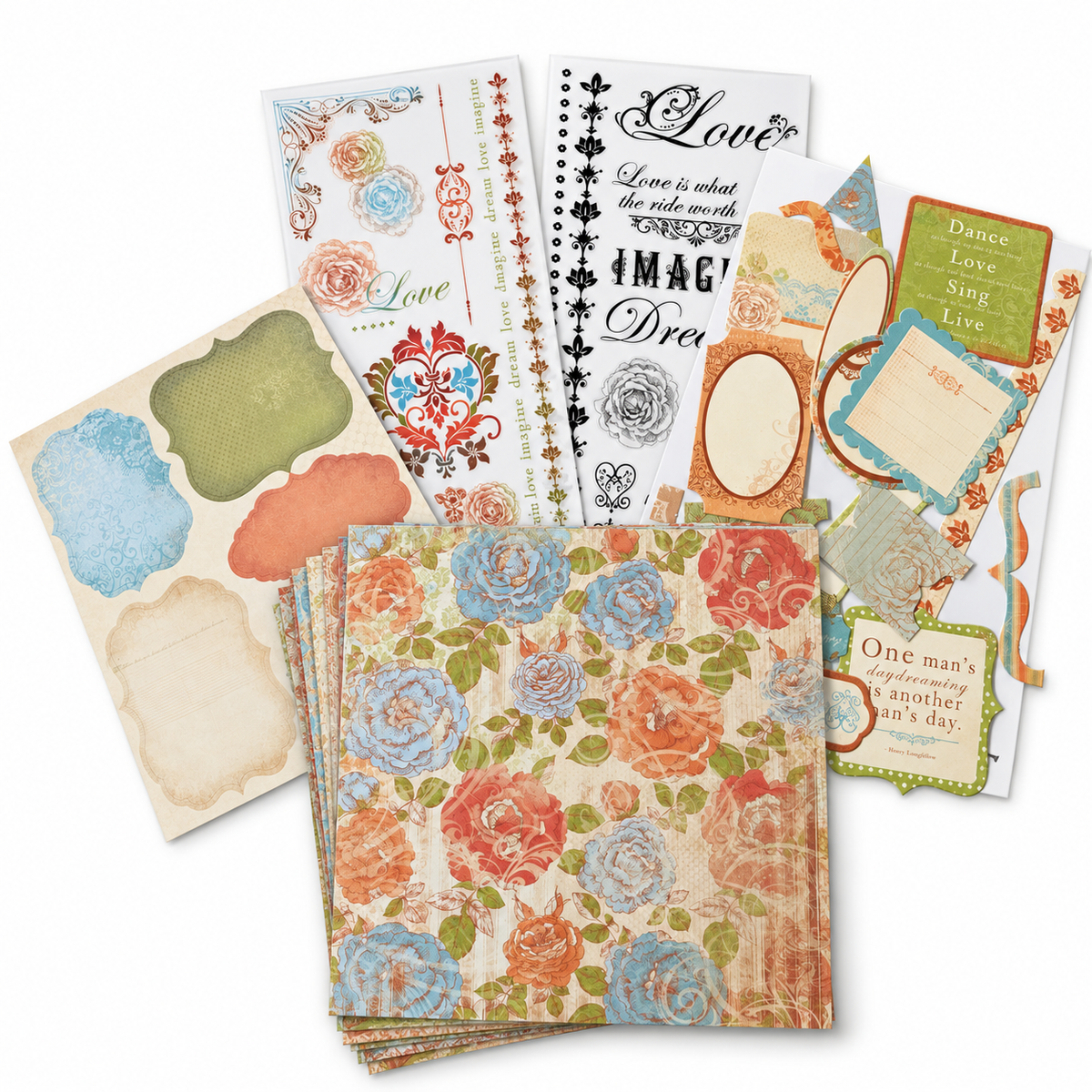Vintage Rose Scrapbooking Kit
