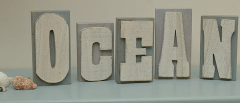 Wooden Block Letters | Ocean