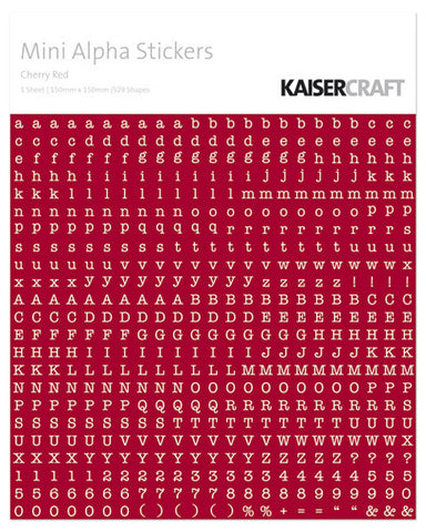 KAISERcraft | Mini Alpha Stickers | Cherry Red